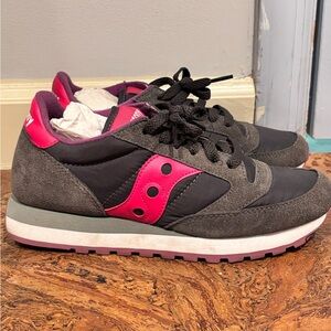 Saucony Charcoal and Pink Rose Sneaker